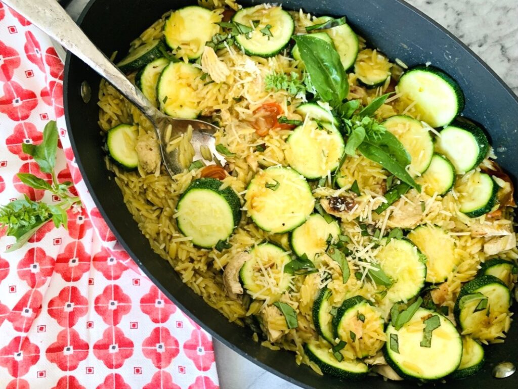 One Pan Buttery Basil Chicken and Zucchini Orzo – Recipe! Image 3