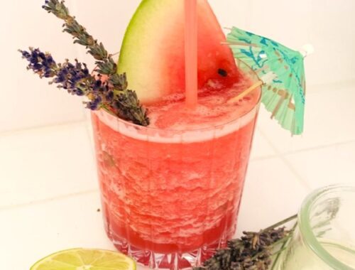 Spiked Watermelon Lavender Slurpee – Recipe!