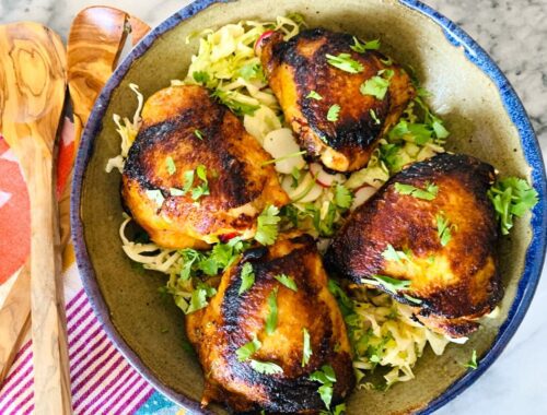 Seared Korean Barbecue Thighs with Pickled Slaw – Recipe!
