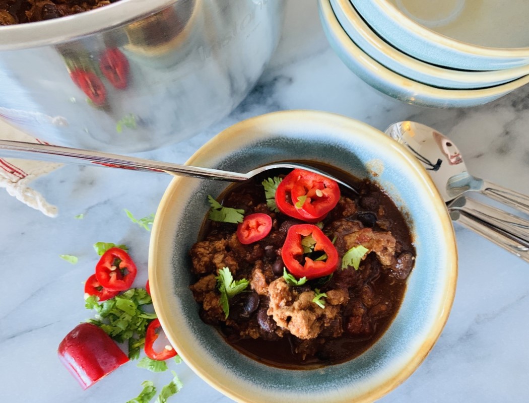 Instant Pot Turkey and Black Bean Chili for a Crowd – Recipe! Image 1