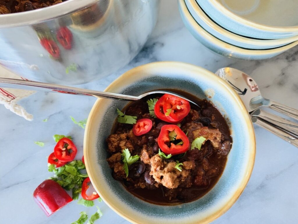 Instant Pot Turkey and Black Bean Chili for a Crowd – Recipe! Image 3