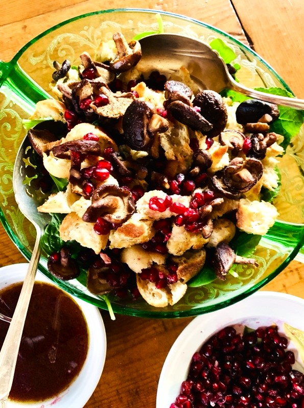 Roasted Mushroom Panzanella Salad with Pomegranate Vinaigrette – Recipe! Image 3