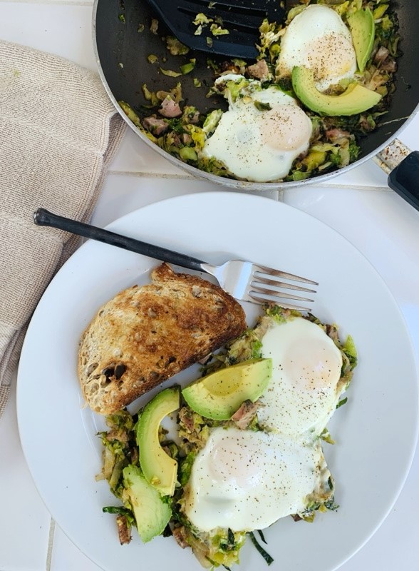 Brussels Sprout and Chicken Sausage Hash with Eggs – Recipe! Image 2