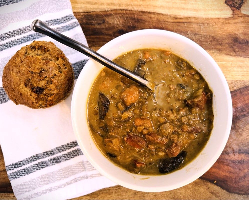 Mushroom, Kielbasa, and Lentil Soup – Recipe! Image 1