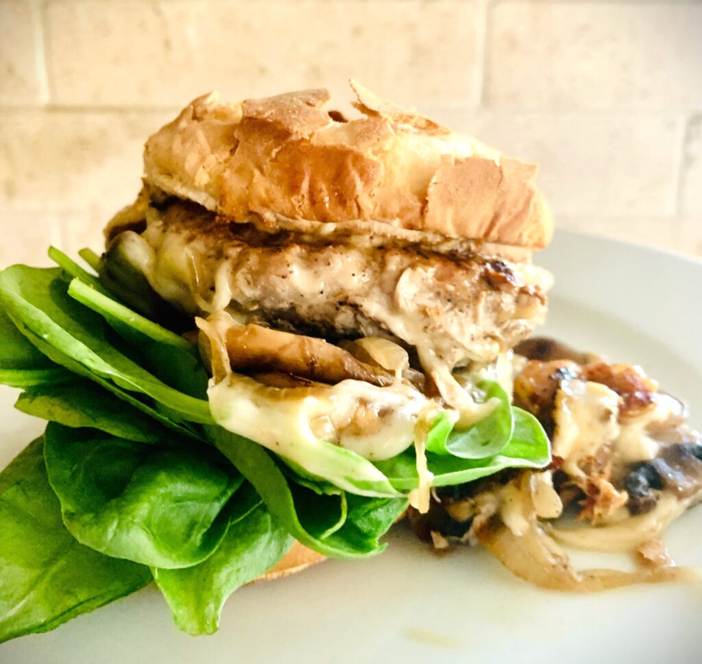 Cheesy Mushroom Turkey Burger Recipe Image 2