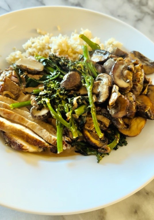 Skillet Pork Chop with Creamy Brandied Mushrooms and Broccolini – Recipe! Image 2