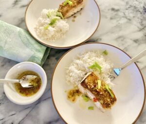 09-24 Seared Halibut with Ginger Scallion Sauce 001 Image 1