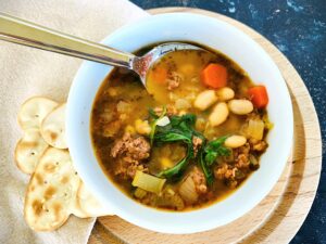 03-25 White-Bean-Italian-Sausage-and-Wilted-Arugula-Soup-004 Image 1