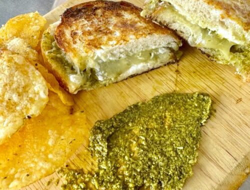 Easy Cream Cheesy Pesto Grilled Cheese Recipe
