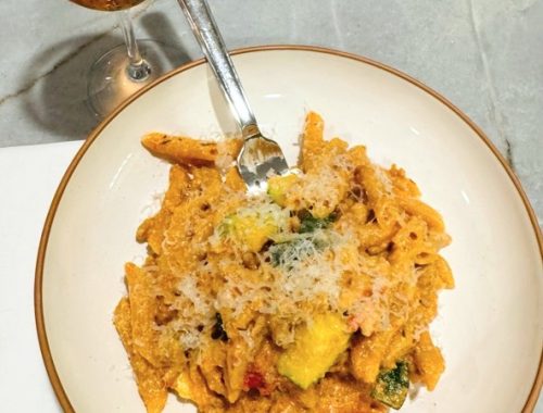 Creamy Tomato, Zucchini and Chicken Sausage Penne Recipe