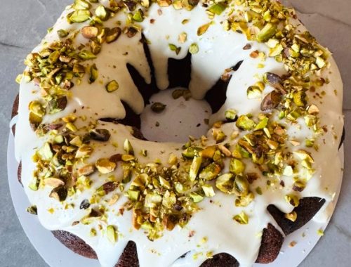 Pistachio Bundt Cake with Cream Cheese Glaze Recipe