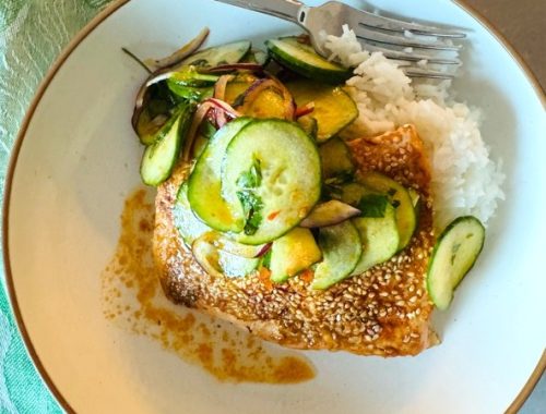 Sesame Salmon with Chili Cucumber Salad Recipe