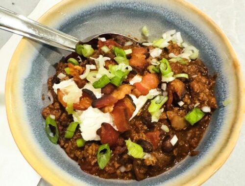 Easy Chipotle Beef and Bean Chili with Bacon Recipe