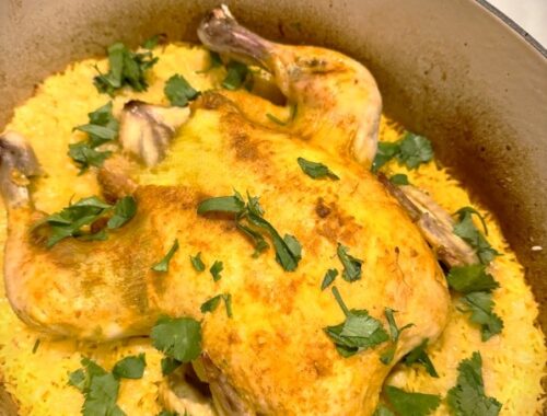 One Pot Saffron Whole Chicken and Rice Recipe One Pot Saffron Whole Chicken and Rice Recipe