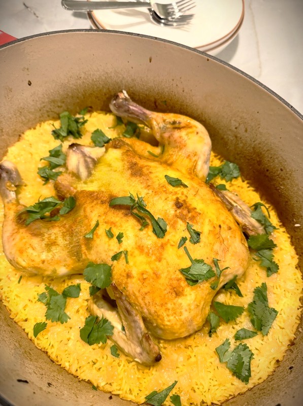 One Pot Saffron Whole Chicken and Rice Recipe Image 3