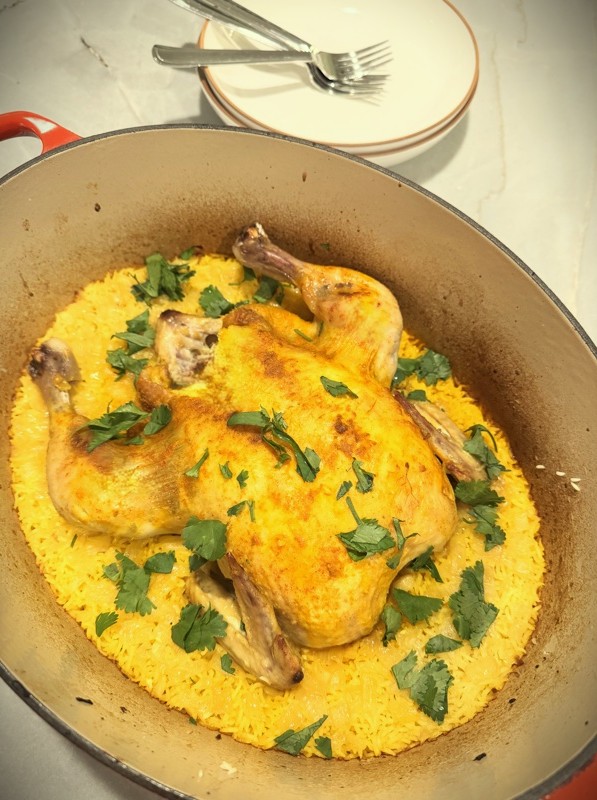 One Pot Saffron Whole Chicken and Rice Recipe Image 2